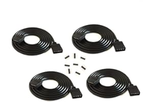 HUABLUE 4pcs pack Schwarz 2m LED Verlängerungskabel,LED Streifen Verbinder Verlängerung Anschluss Verteiler Kabel für 4 polig RGB 5050 2835 LED Streifen Licht 4 polig LED TV Hintergrundbeleuchtung SET