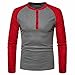 Produktbild Sweatshirt Herren Longra Herren Kontrast Shirt Langarmshirt Mischfarbe Urban Basic Reguläre Longsleeve T-Shirt Männer Super Premium Langarm T-Shirt (2XL, Red)
