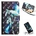 Produktbild Huawei Y6 2018 PU Leder Hülle, KANTAS Brieftasche Flip Case 3D Bling Bling Glänzen Wölfe Muster Huawei Y6 2018 Handyhülle Bookstyle Wallet Cover Taschenhülle Wallet Ledertasche mit Magnet Standfunktion Geldbeutel Schutzhülle Handseil für Huawei Y6 2018