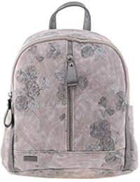 Mochila flores grabadas