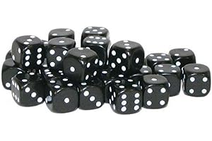WARLORD GAMES 30x D6 Dice Set | 10mm Classic (Black)