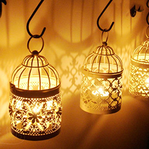 Assorted Designs Hanging Metal Bird Garden Lanterns Bird Tea Light Holders
