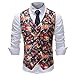 Produktbild TWBB Herren Weste Gedruckt Jacke Hochzeit Ohne Ärmel Passen Pullover Formal Geschäft Blazer Schlank Oberteile Tops