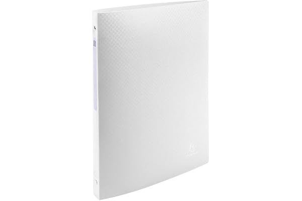 Exacompta - réf. 51185E - 1 Classeur souple avec étiquette OPAK - 4 anneaux ronds diamètre 15 mm - Dos 20 mm - Dimensions extérieures : 32 x 25 cm - Format à classer A4 - Coloris : blanc