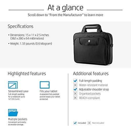 HP Value Top Load  L3T08AA  Umh  ngetasche  f  r Notebooks  Laptops  35 5 cm  14 0 Zoll  schwarz