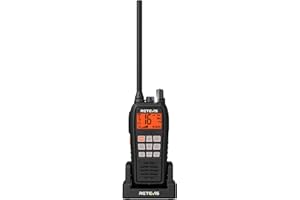 Retevis RM15 Vhf Marino, Marine Walkie Talkie Portatile, Galleggiante IP68, 2000 mAh Batteria, Schermo a Due Colori, 88 Canali Radio Bidirezionale con Altoparlante per Barche(Nero, 1 Pz)