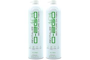 O2GO 18L Oxygen Can with Mask and Tube - revitalize 99.5% Pure Oxygen in a Lightweight Portable Canister (2 cans),White Can