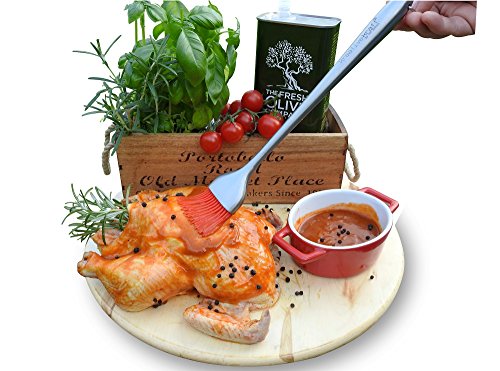 Hochwertiger Profi-Küchenpinsel, Edelstahl, Silikon, Backpinsel, 30,5 cm, ideal für Grill, Backen, Weihnachtsbraten *** Schlankes Design, fantastische Ergänzung für jede stilvolle Küche *** tolle Geschenkidee