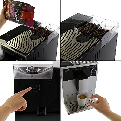 Melitta E 970-306 Kaffeevollautomat Caffeo CI One-touch Cappuccino (LCD-Display, 2 x 135 g Bean Select, 15 bar, Cappuccinatore) hochglanz silber - 4