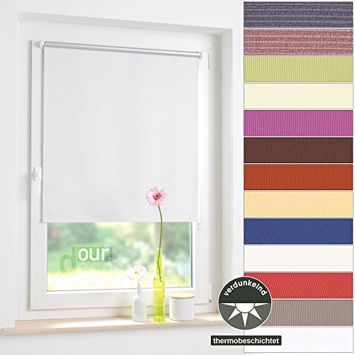 Preisvergleich Produktbild ourdeco Mini-Rollo mit Thermobeschichtung / 100 x 150 terracotta / lichtundurchlässig, verdunkelnd / Längen: 150 cm, 210 cm / Weiß, Stone, Rot, Creme Blau, Apricot, Terracotta, Braun BambusOptik, Braun, Fuchsia, Vanille, Apfelgrün, Anthrazit BambusOptik / Klemmen=Montage ohne Bohren=Smartfix=Klemmfix=Easy-to-fix