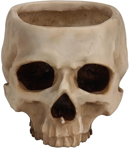 Atyhao Totenkopftopf Aus Harz – Skurriles Pflanzgefäß Für Blumen, Gras Oder Sukkulenten