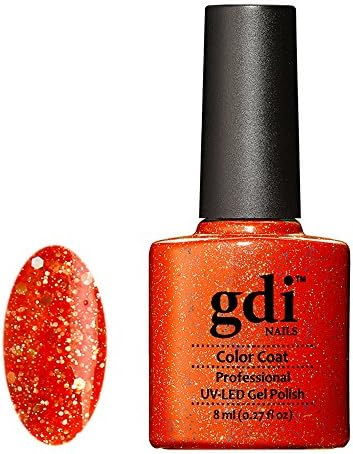 K18 Orange Gel Polish |GDI Nails - Roaring Tangelo, A bold tangeio mid orange shade with hint of red - Professional Salon & Home Use - 8ml - 14 Day High Gloss Wear – No Nicks Chips or Smudges – EU Approved – Designed in UK – Requires drying under UV or LED lamp – Money Back Guarantee