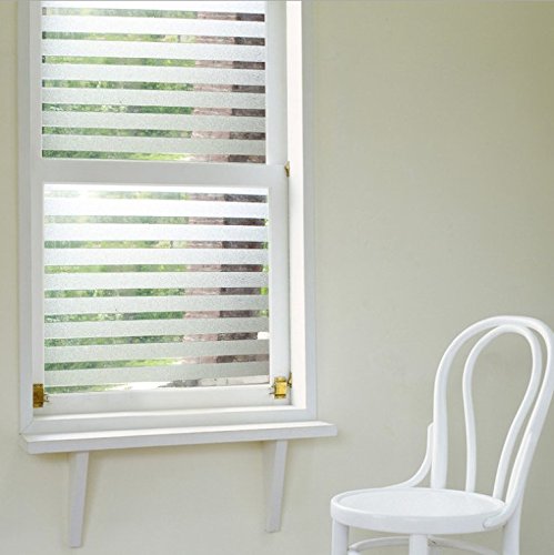 Schönes Leben* Glasdekorfolie Fensterfolie Sichtschutzfolie Selbstklebend Milchglasfolie Fensteraufkleber Fenster Aufkleber Ohne Klebe 90×200 cm (Streifen) - 3