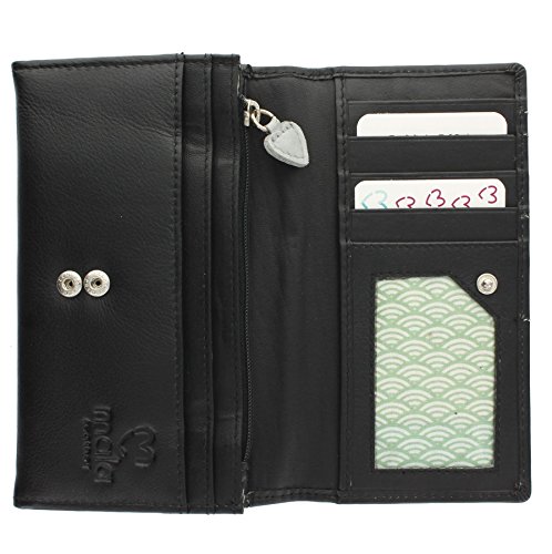 Mala Leather BANYAN Collection Ladies Leather Flap Over Purse 3223_18 Black