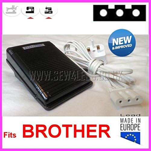 Sewing Machine Foot Pedal Control Controller 3 pins in line (Upgraded plug) Fits BROTHER 268, 350, 360, 451, 461, 523N, 524N, 525N, 526, 526D, 546, 546D...