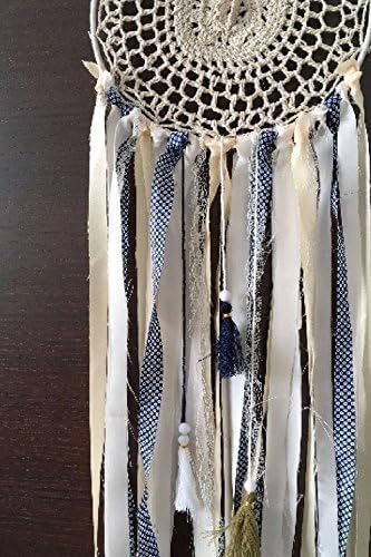 Handmade Custom Boho Chic Crochet Lace & Ribbon Dreamcatcher - Baby Nursery/Room - Bohemian Wedding Wall Decor - Birthday Baby Shower Gift