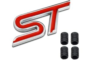 Dsycar 3D Métal S ST Logo Voiture Badge Emblème Autocollant + 4 Pcs Style Moleté Avec En Plastique Noyau Valve Caps pour Universal Car Styling Décoratif Accessoires (#3)