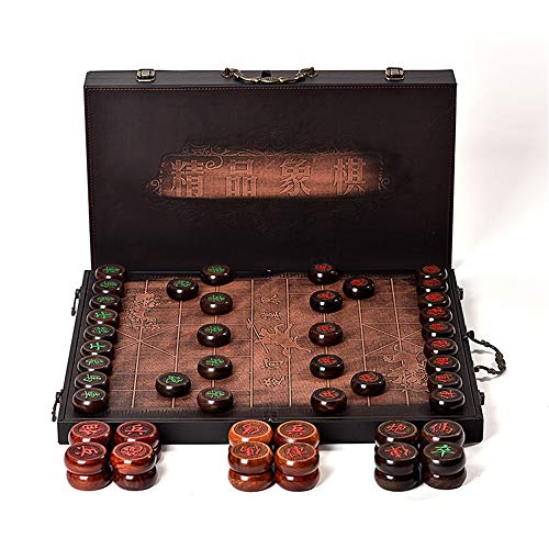 Preisvergleich Produktbild Chinesisches Schachspiel Traditionelles hölzernes chinesisches Schachbrett-Kontrolleur-Spiel Xiang Qi eingestellt mit Faltschachtel (Farbe, Größe : 185mmx220mmx20mm)
