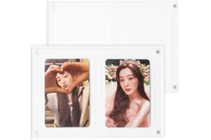 Baskiss 2 Pack Magnetic Card Holders, 66 x 91 mm Card Cares Clear Trading Cards Cases Protectors for Kpop Photocard Sports Card Baseball Card Basketball Card Trading and Display (2 Packs - 2 Cards)