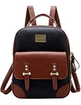 Lederrucksack Damen, Vintage Rucksack Schulrucksäcke Daypack Rucksack Leather Backpack