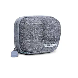 TELESIN Small Carry Case for GoPro Hero 9 Black, Pocket Size Protective Case Travel Bag with Half Open Zipper Supports Connecting with Go Pro 9 Selfie Stick and Tripod Accessories