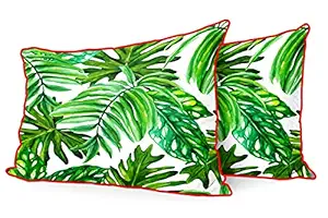 DreamVio Jute Fabric Printed Decorative Throw/Pillow Covers, Cushion Covers for Living Room, Bed Room, Sofa,Chairs,Pillow Cases, Pillow Covers Set of 2, Size 18x27 Inches Style191