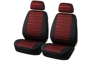 Aodelai Front Pair Car Seat Covers Universal Fit Auto Front Seat Covers Jacquard Cloth Set for Most Sedans, Vans, SUVs, Trucks, Car Seat Protector Airbag compatible,Red