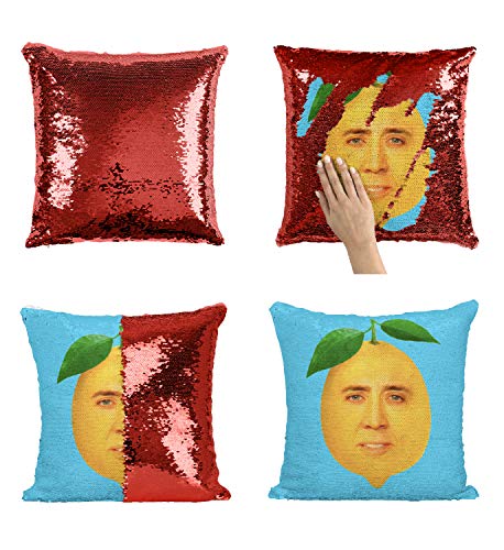 Lemon Nicolas Cage Face P113 Sequin Pillow Sequin Pillowcase Funny