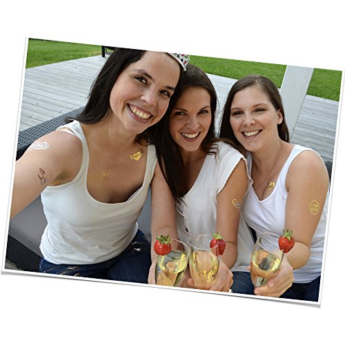 Junggesellinnenabschied Accessoires | Klebetattoos Team Bride Gold | JGA Gadget Set für Frauen – von Ahimsa Glow® - 7