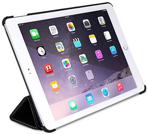 StilGut Couverture Case, Hülle aus feinstem Leder für das Apple iPad Air 2, schwarz - 2