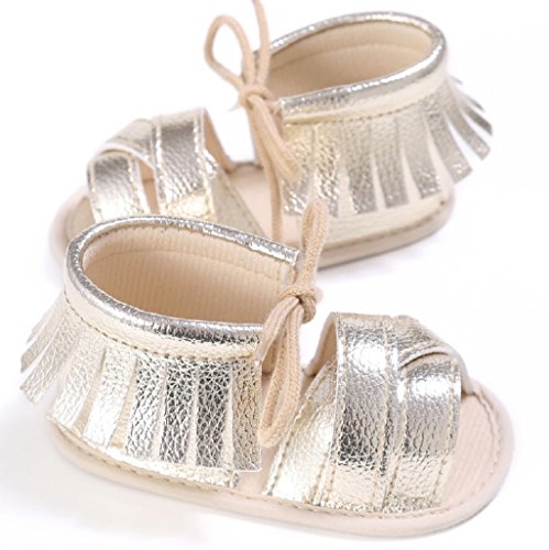 Baby Schuhe Auxma Baby Mädchen Sommer Quasten Sandalen Schuhe Prewalker für 3-6 6-12 12-18 Monat - 4