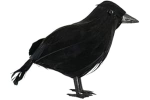 TAOYUN Halloween Crow Prop Black Realistic Raven Artificial Feathered Birds for Spooky Party Home Garden Decor