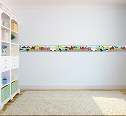 Children's Colourful Self Adhesive 5 Metre Long Vinyl Wallpaper Border Bedroom Décor - Transport