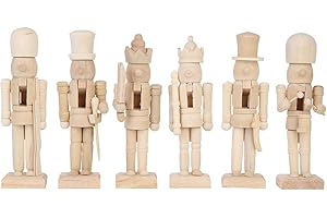 URFEDA 12.5CM Weihnachten Nussknacker Figuren,Holz Nussknacker Figur Soldat Weihnachtsdekoration,Weihnachten Nussknacker Soldat Unbemalte Rohling Nussbaumsoldat Ornamente Puppe Traditioneller Nussbrecher
