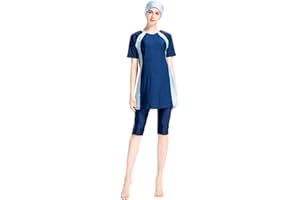 keephen Kurzärmlige Kurze Hose Burkini Muslim Swimwear 3-teiliges Set Plus Size islamisch Badeanzug Truthahn Damen Beachwear mit Hijab
