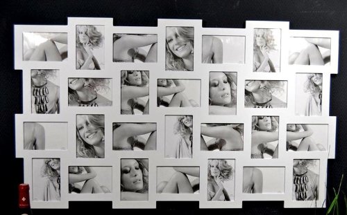 Bilderrahmen Fotorahmen XXL 28 Fotos Bildergalerie Fotogalerie Weiß 104 x 61 cm - 2