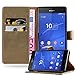 Price comparison product image Cadorabo Book Case works with Sony Xperia Z3 in CAPPUCINO BRAUN - with Magnetic Closure, Stand Function and Card Slot - Wallet Etui Cover Pouch PU Leather Flip