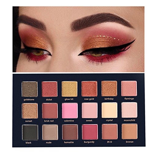 18 Farben Schönheits Kosmetik Wasserdicht Lidschatten Palette Eyeshadow-Nature Glow Schimmern Glitzer Matt Augen Schatten - 6