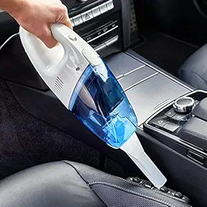 Kuvera Car Vacuum Cleaner with Device Portable and High Power Plastic 12V Stronger Suction for All Types Wet and Dry with Carry Bag High Power Wet & Dry Portable Car Vacuum Cleaner Blue