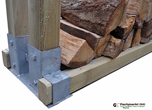 Kaminholz-Stapelhilfe feuerverzinkt, f. Kantholz 70×70 und 45/70 mm - 4