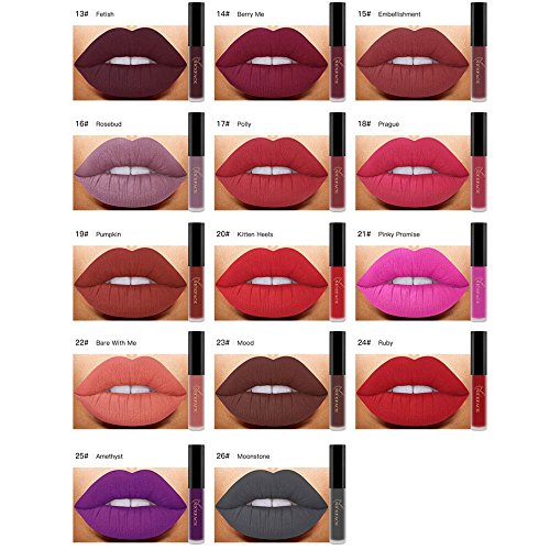 Beliebter Lippenstift, Yogogo Lip Matte Liquid Lipstick Wasserdichte Lip Gloss Make-up (#13) - 2
