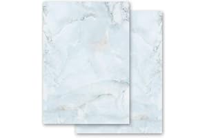 Papel de carta Mármol & Estructura MÁRMOL AZUL CLARO - 20 Hojas formato DIN A4 - Paper-Media