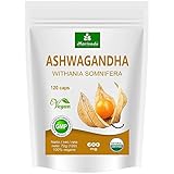Ashwagandha Kapseln 120 Stück Vegi 600mg (Top Qualität) -...