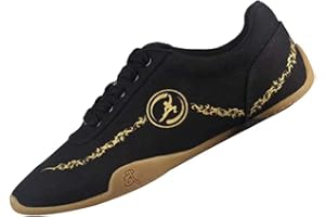 Shaoyao Unisex Kung Fu Schuhe Kampfsportschuhe Atmungsaktiver Komfort Chinesische Gummisohle Wushu Yoga Tai Chi Kampfkunst Schwarz 42