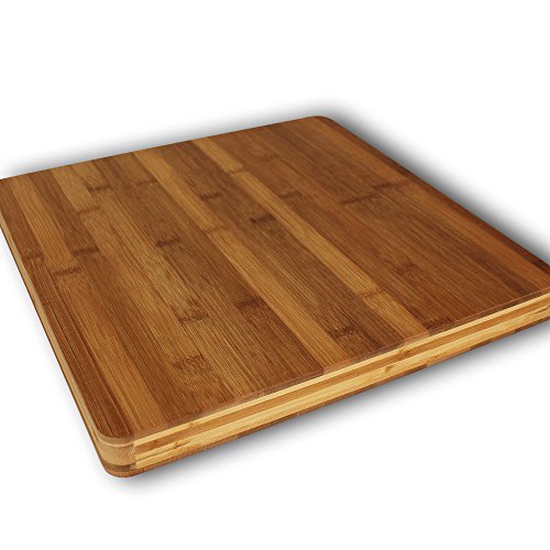 Schneidbrett - Küchenbrett - Tranchierbrett - Schneidebrett Bambus dick 37x37cm