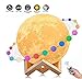 Produktbild MYGIRLE 15/18/20Cm LED Mond Lampe Mit Fernbedienung Farbige Dekoleuchte 3D Mond Kunst LED RGB Mondlicht Tragbares Nachtlicht Eingebaut Batteriebetrieben Dimmbar 16 Lichtfarben Wechselbar,L15cm