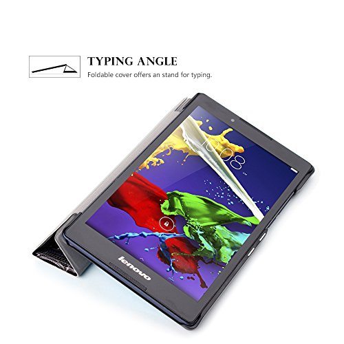 Lenovo Tab3 8 / Tab 2 A8-50 Hülle – Ultra Dünn und Leicht PU Leder Schutzhülle mit Standfunktion für Lenovo Tab 3 8 (TB3-850F / TB3-850M) / Tab 2 A8-50 8,0 Zoll Tablet, Karte Turm - 5