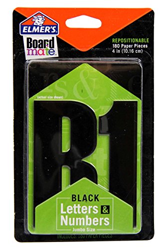 Elmer's E3067 4-inch 180-Piece Project Popperz Jumbo Letters and Numbers, Black