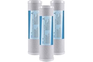 Bellerofonte Filtr Wody Zamiennik Kaseta Węgla Blok Aktywny dla Kubek Filtrujący 10 Cali 5 Micron do usuwania Chlor, 3 sztuki