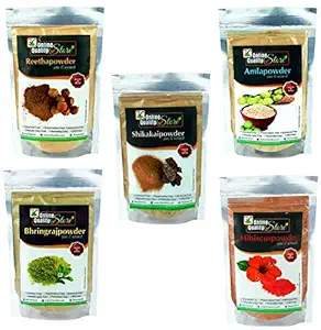 Online Quality Store Amla, Reetha, Shikakai, Bhringraj and Hibiscus Powder for Hair |hair mask for dry and frizzy hair |hair pack powder |hair pack combo |hair mask for smoothening hair,1400g